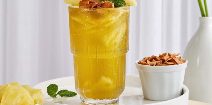 Trà ô long dừa dứa